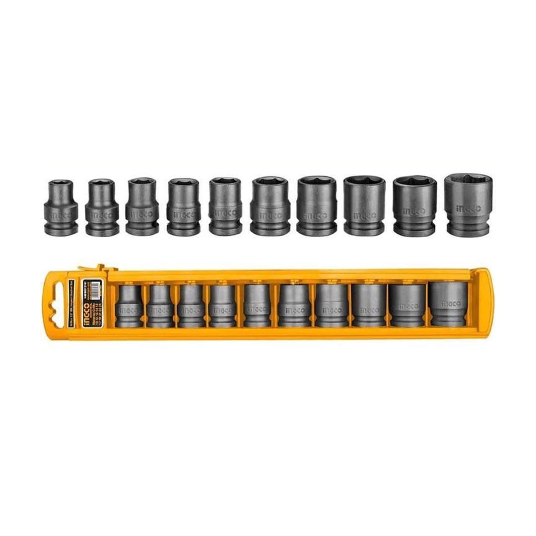 İngco HKISSD12101 Endüstriyel 10'lu 1/2'' Lokma Seti