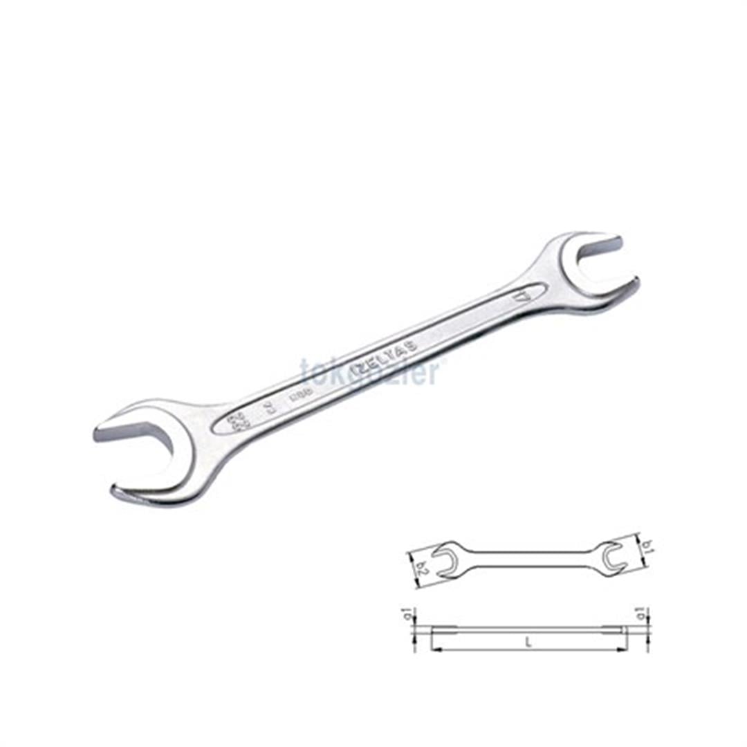 İzeltaş 0220 Çatal İki Ağız Taçlı Anahtar 17x22 mm