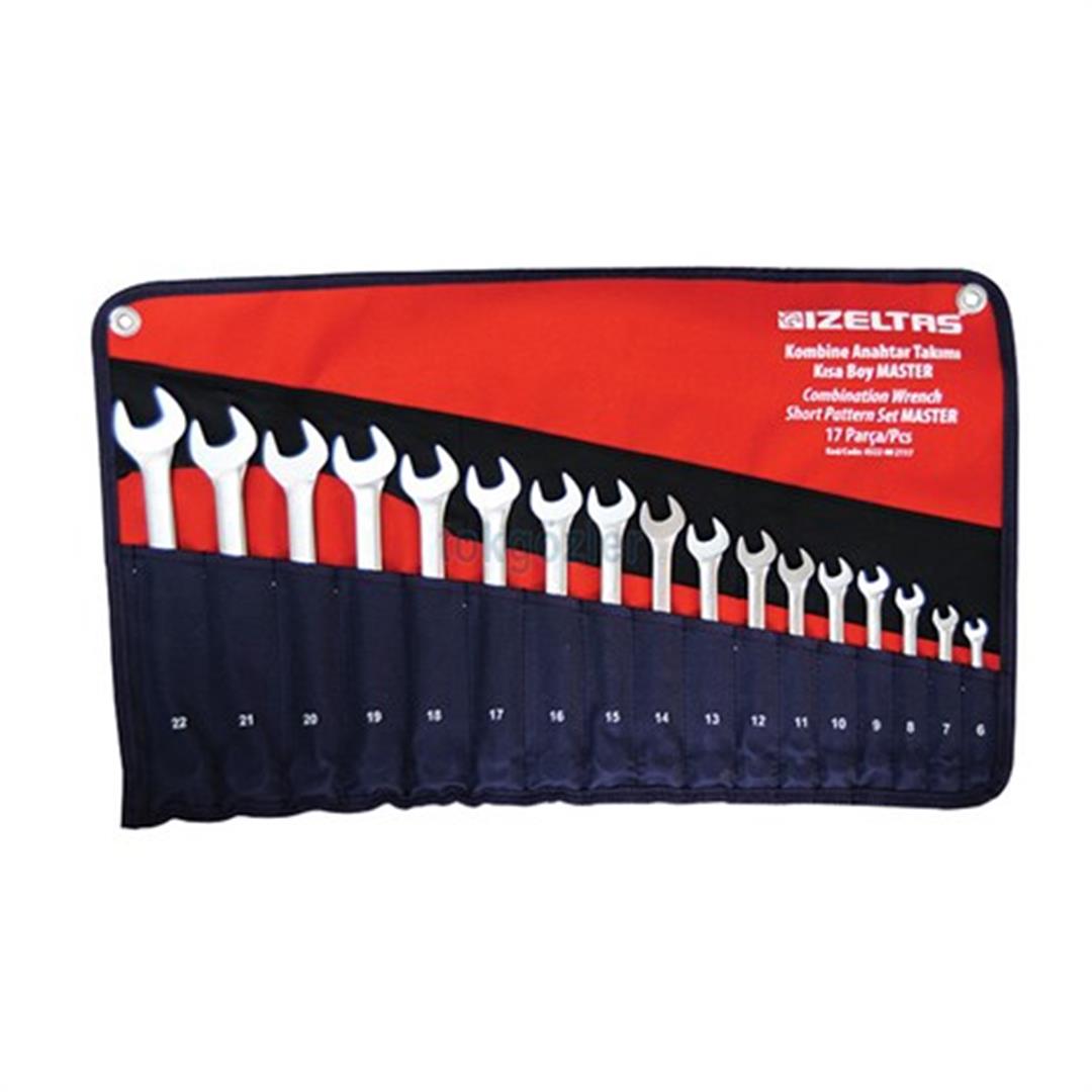 İzeltaş 0322 Kombine Anahtar Takımı Kısa Boy Master - 17'li Set
