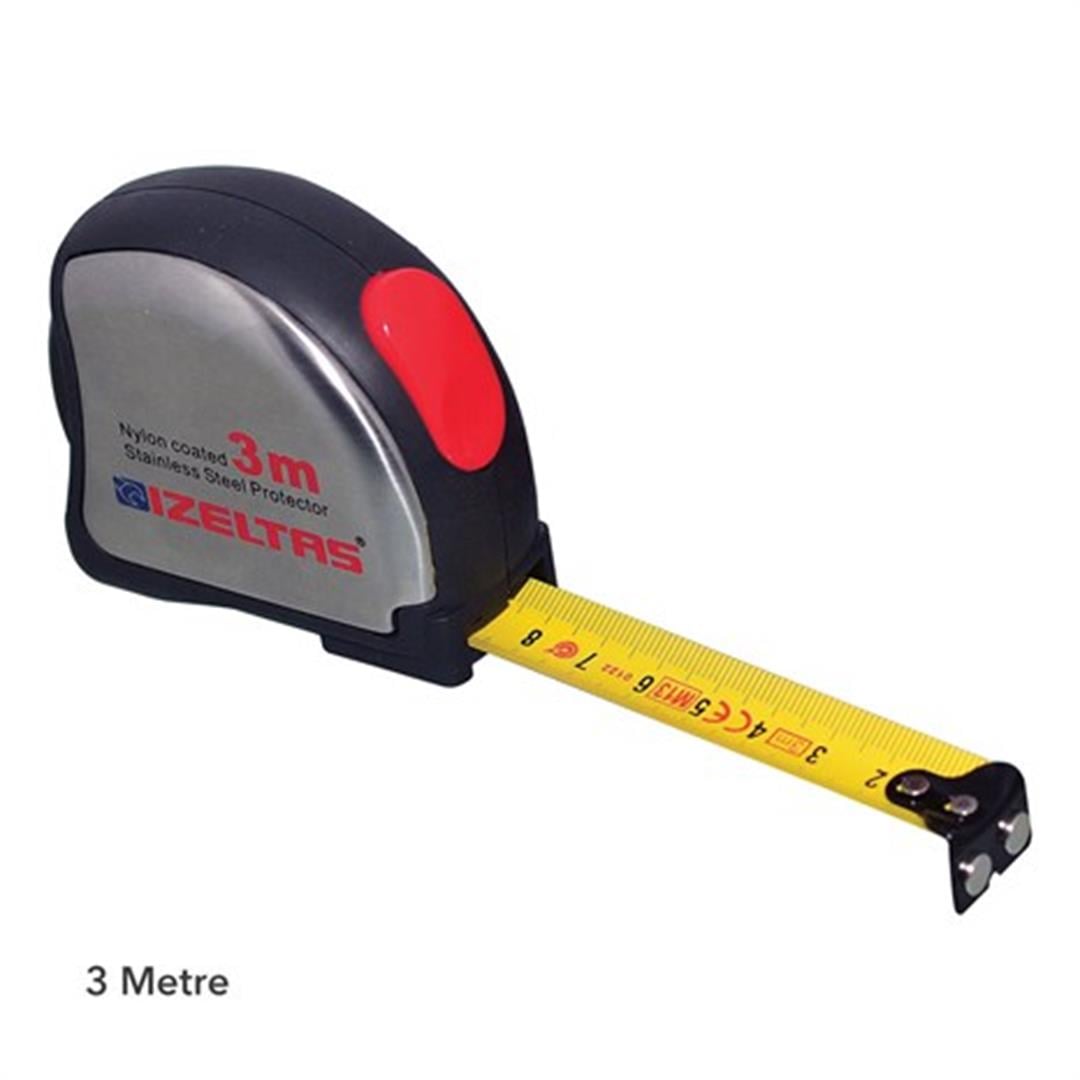 İzeltaş 05881 Krom Stoplu Şerit Metre 3 M