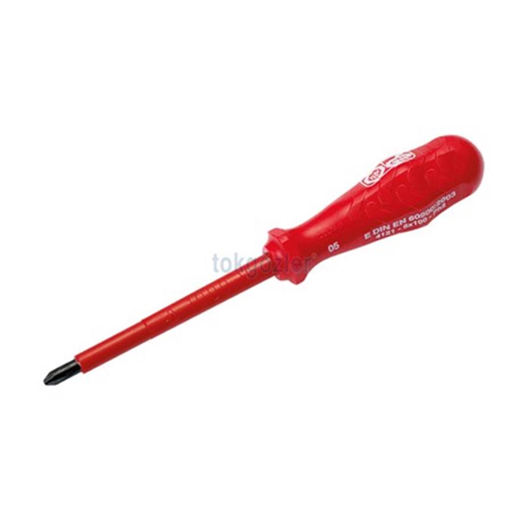 İzeltaş 4121 Süngüsü İzoleli Yıldız Uçlu Tornavida 6x100 mm