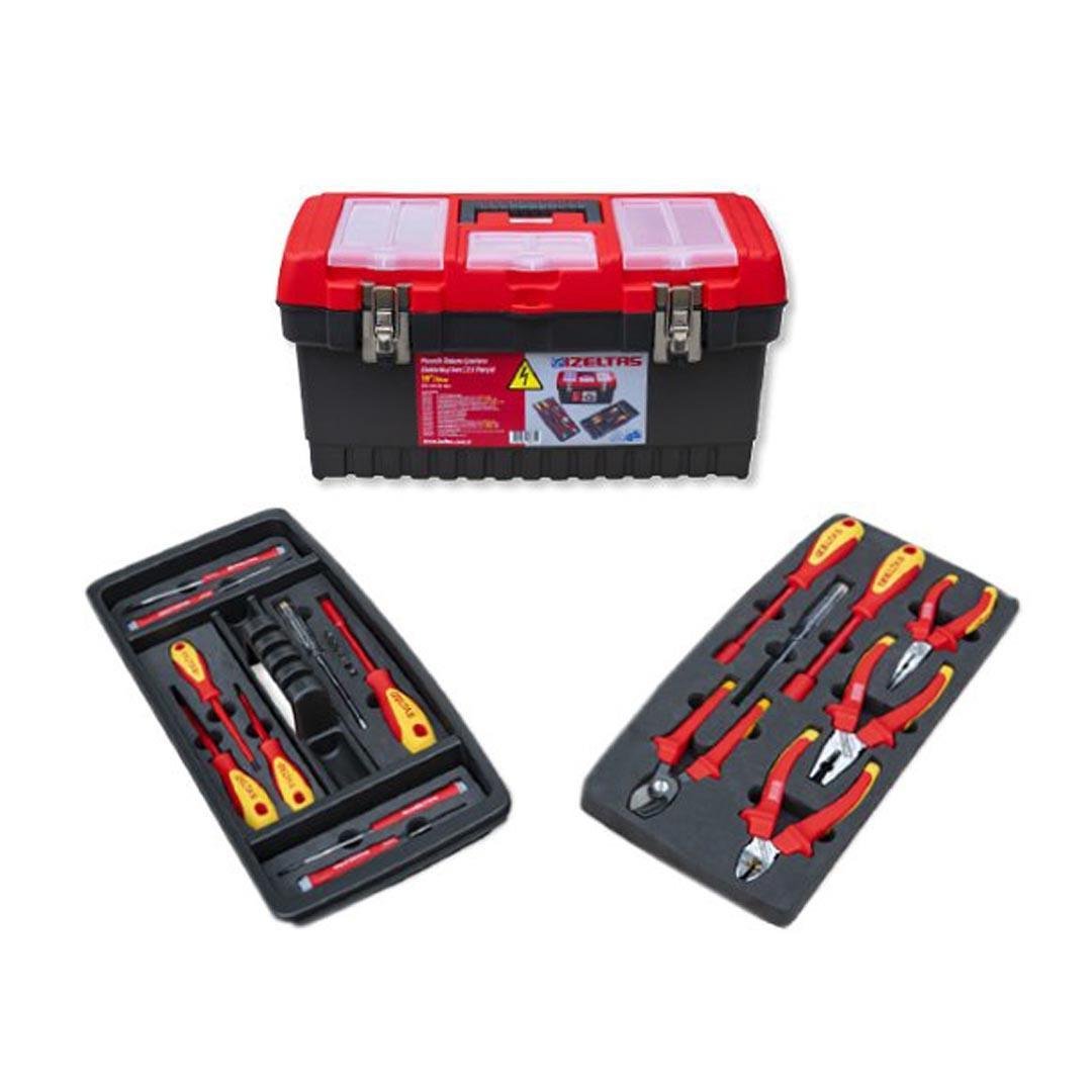 İzeltaş 8440001023 Elektrikçi Set Plastik Takım Çantalı 23 Parça