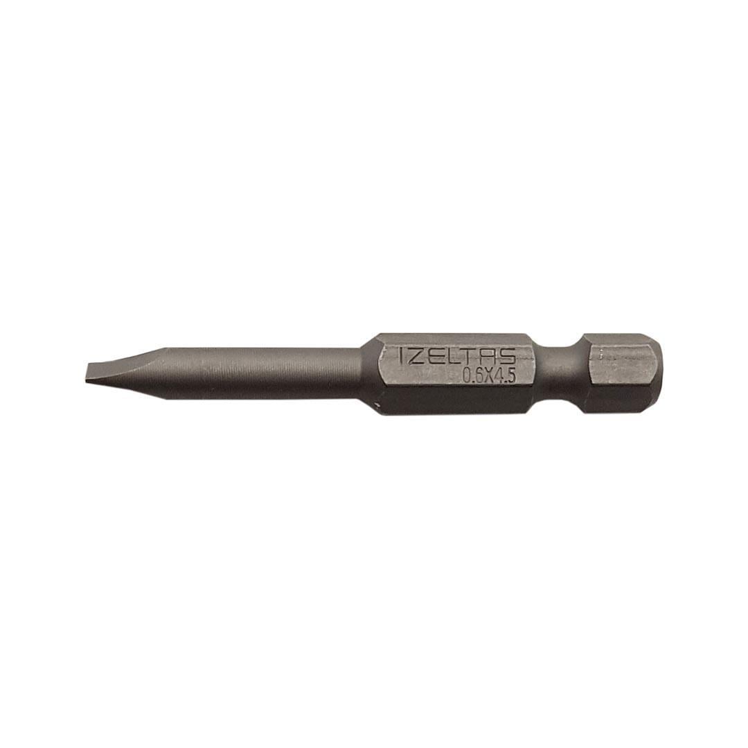 İzeltaş Düz Bits Uç 0.6x4.5 (50MM)