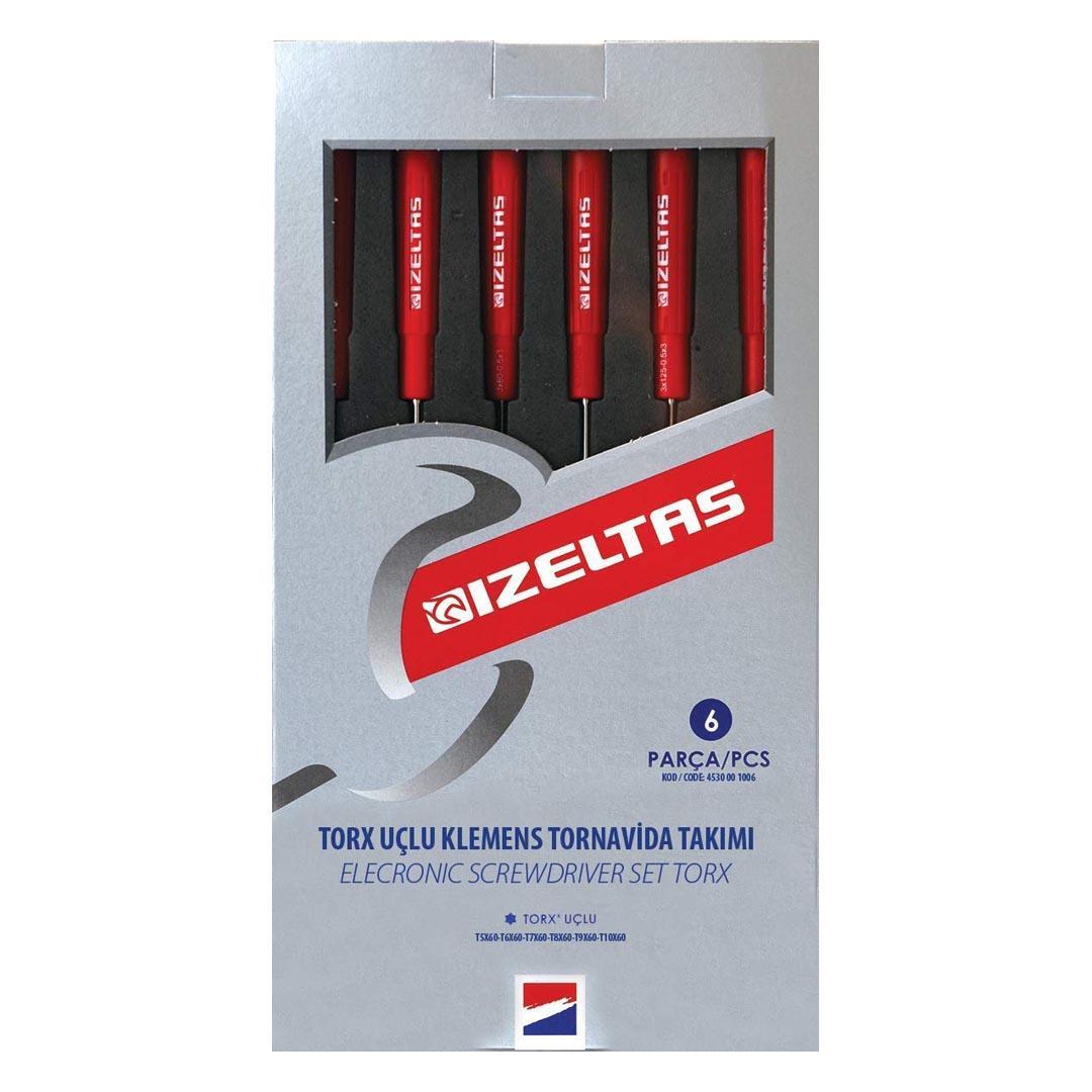 İzeltaş Elektronikçi Tip Klemens Torx Uçlu Tornavida Takımı 6 Parça
