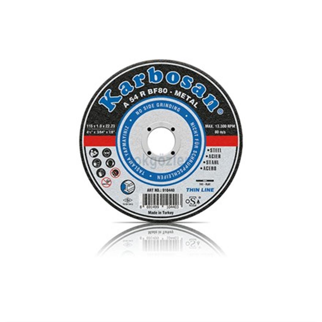 Karbosan 115x1.6x22.23 Metal İnce (Thinline) Kesme Diski 910450 (A 46 R BF80)