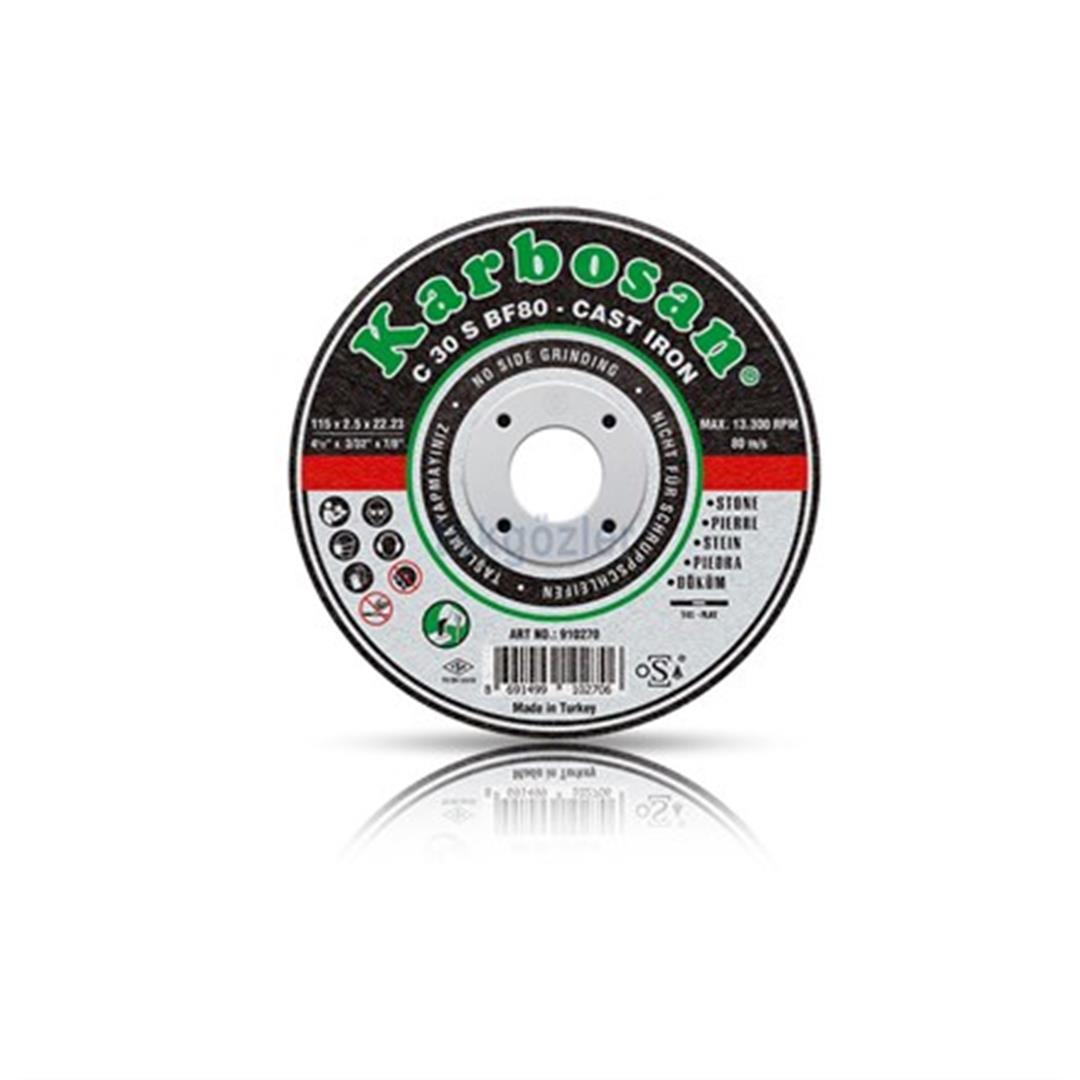 Karbosan 115x2.5x22.23 SC Pik Döküm Kesme Diski 910270 (C 30 S BF80)