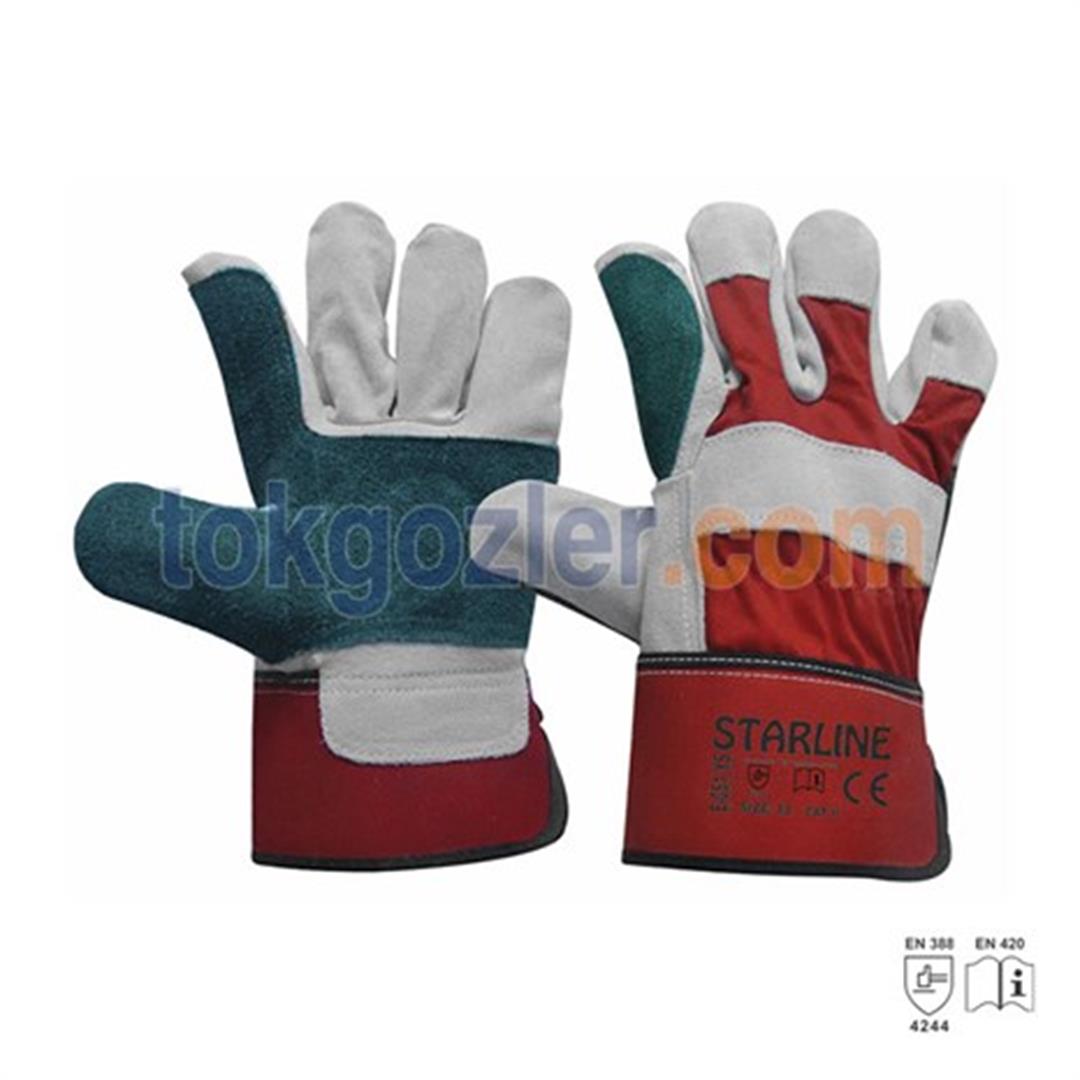 Starline E-051-YS Takviyeli Deri Eldiven No:10