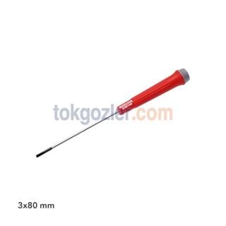 İzeltaş 4500 Elektronikçi Tip (Klemens) Düz Uçlu Tornavida 3x80 mm