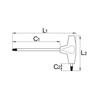 Unior 193HX Sechskantstiftschlüssel Mit T-Griff – 3,5 Mm, Chrom-Vanadium, Verchromt