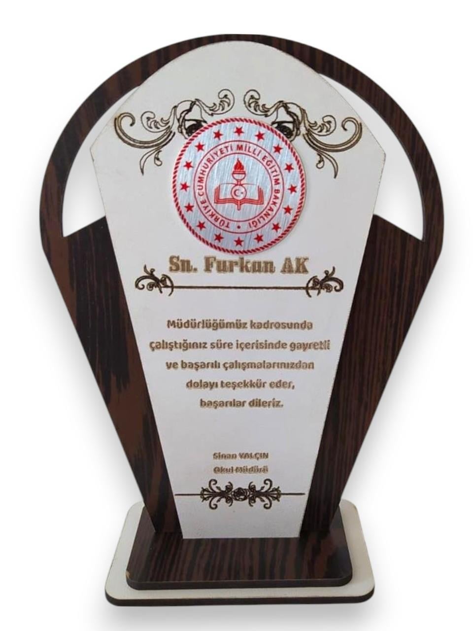 Kişiye Özel İsim-Logolu Ahşap Mdf Plaket Hediyelik