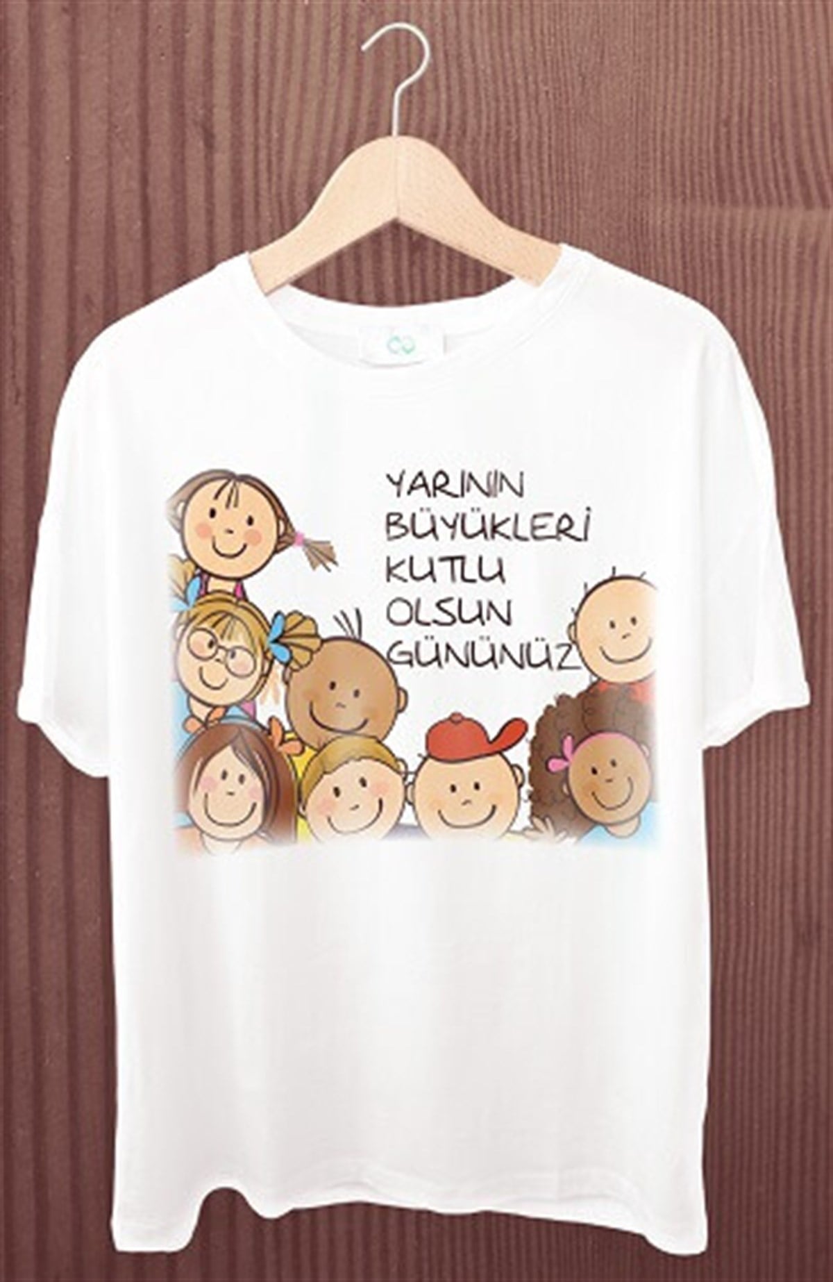 Baskılı Bisiklet Yaka Polyester 23 Nisan Tişört Model 6