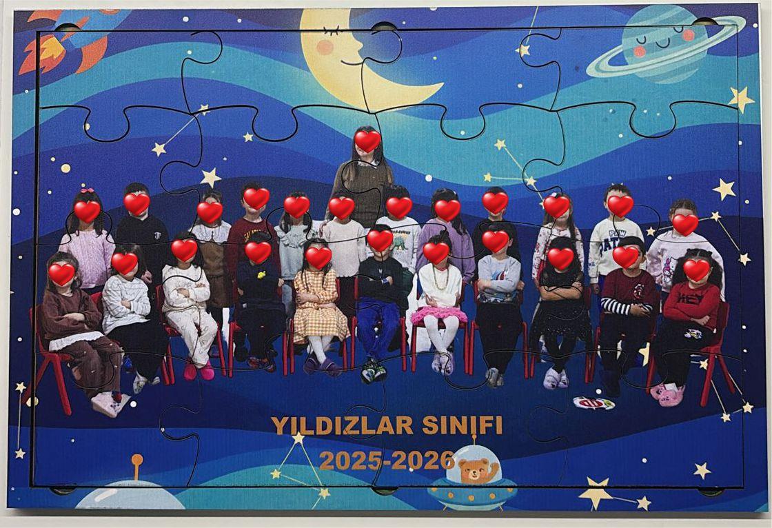 Okul Ekspres Kişiye Özel Tasarım Ahşap Puzzle