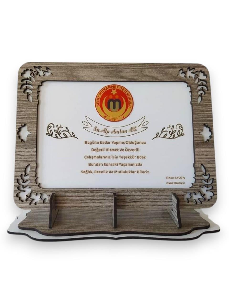 Kişiye Özel İsim-Logolu Ahşap Mdf Plaket Hediyelik