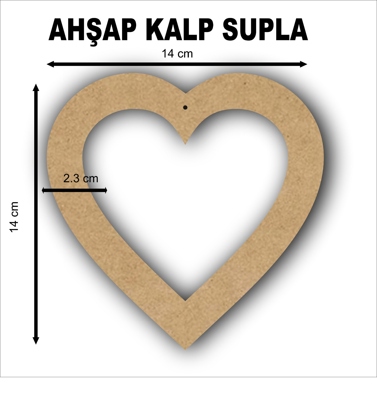 Okulekspres Ahşap Kalp Supla ve Dekoratif Kasnak Çerçeve Sevgililer Günü Dekor Maket