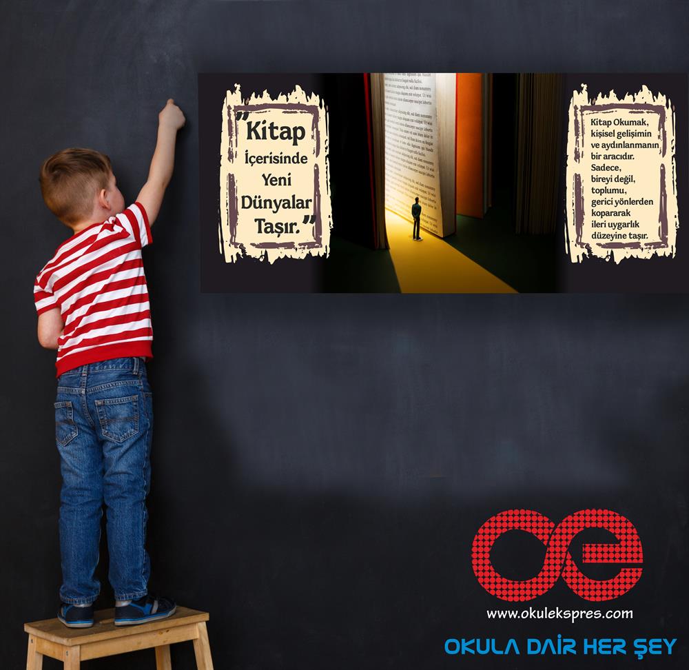 Kitap İçerisinde Yeni Dünyalar Taşır Afiş Poster