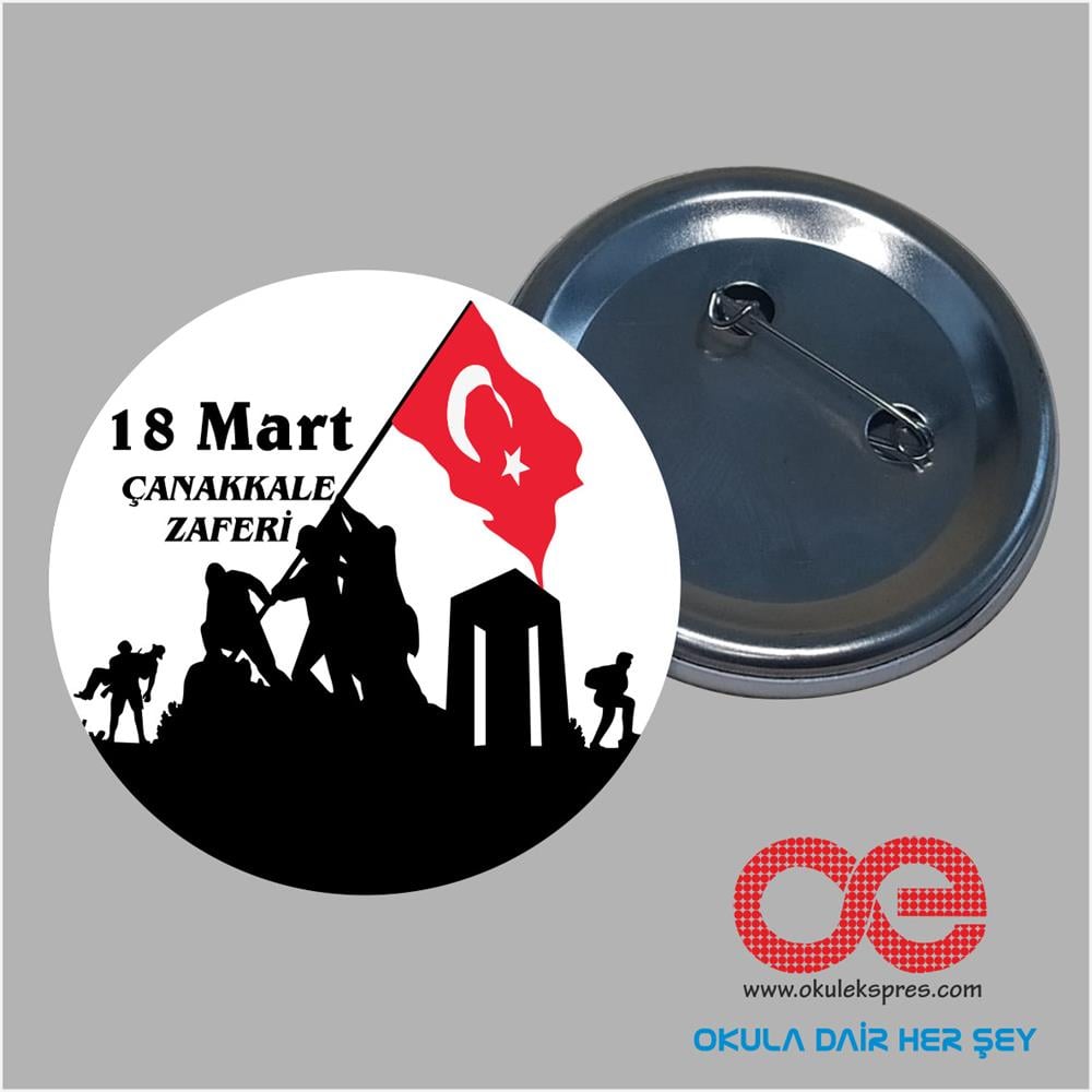 18 Mart Temalı Buton Rozet