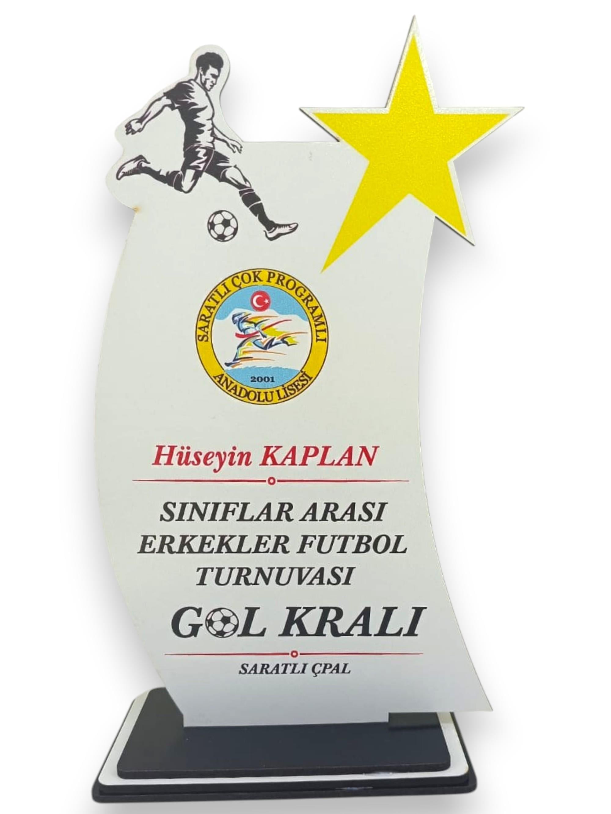 Okulekspres Kişiye Özel Futbol Turnuvası Detaylı Plaketi –Kişiye Özel Futbol Temalı Başarı Plaketi 