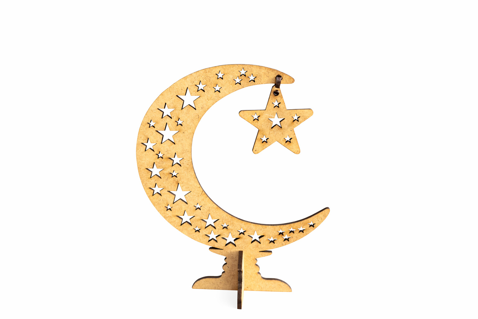 Okulekspres Ramazan Boyanabilir Masa Üstü Ay Yıldız Dekor Süs Ahşap Dekor Hoşgeldin Ramazan Dekoru