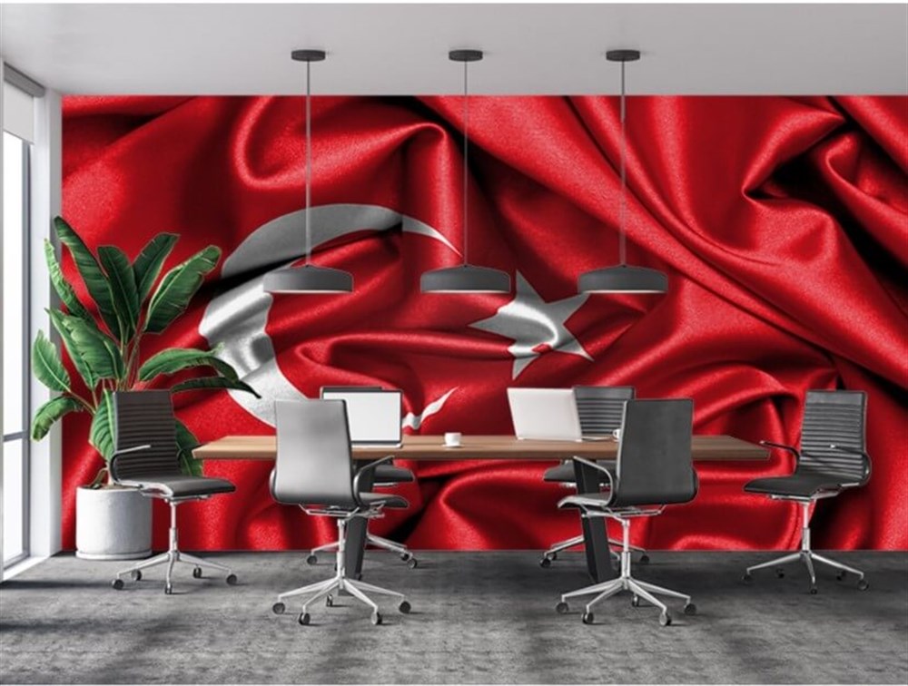3D SİLİNEBİLİR ÖZEL ÖLÇÜ BAYRAK DUVAR KAĞIDI