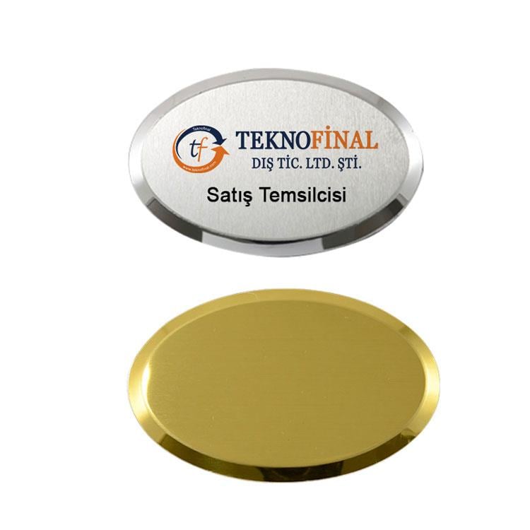 Okulekspres Süblimasyon Metal Yaka Kartı İsimliği Gold/Gümüş