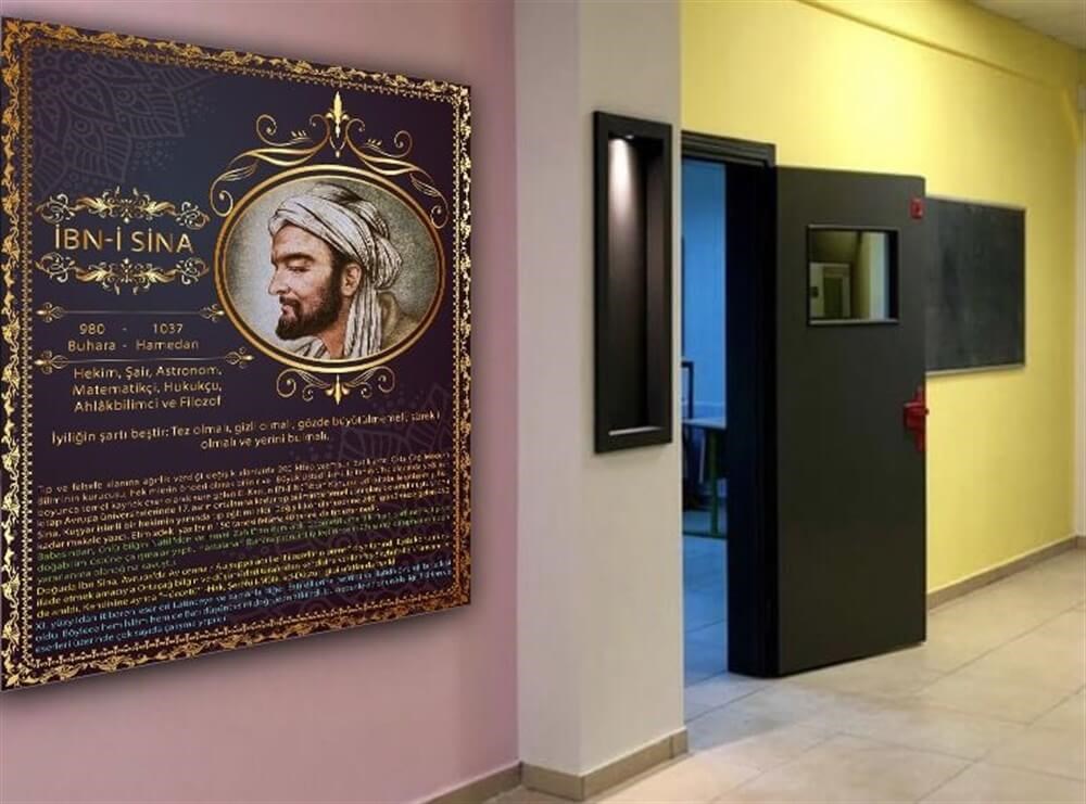 ibni Sina Türk Büyükleri Poster Din Kültürü ve Ahlak bilgisi Sokağı