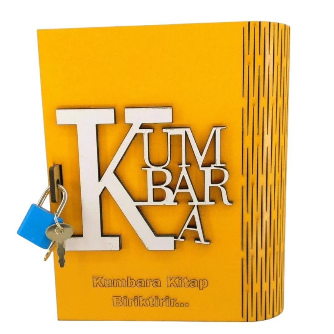 Okulekspres Hayallerini Biriktir, Kitap Gibi Sakla – Kitap Görünümlü Kilitli Ahşap Kumbara | Çocuklara Tasarruf Öğreten Karne ve Mezuniyet Hediyesi