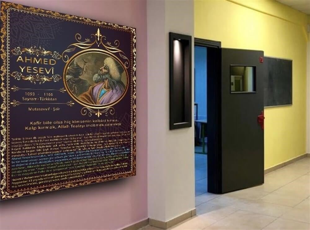 Ahmed Yesevi Türk Büyükleri Poster Din Kültürü ve Ahlak bilgisi Sokağı