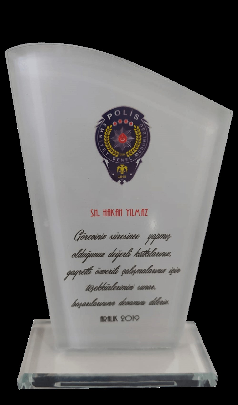 Kristal Cam Plaket