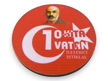 10 Kıta 1 Vatan Temalı Mdf Buton Rozet