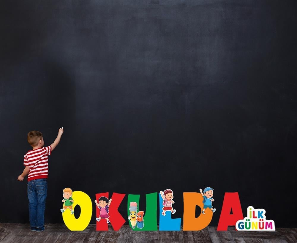 Okulda İlk Günüm ahşap dekor