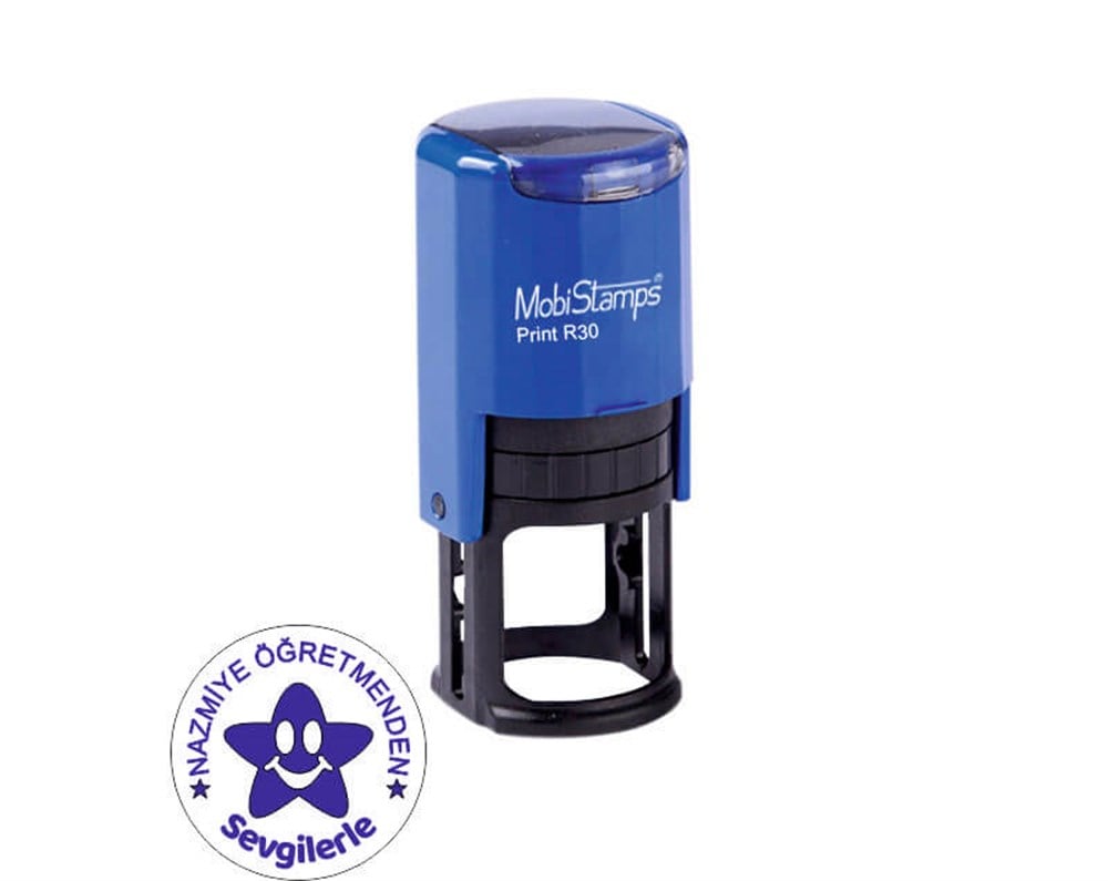 Kişiye Özel Mobi Stamps Otomatik Kaşe R -30 Mavi Renk