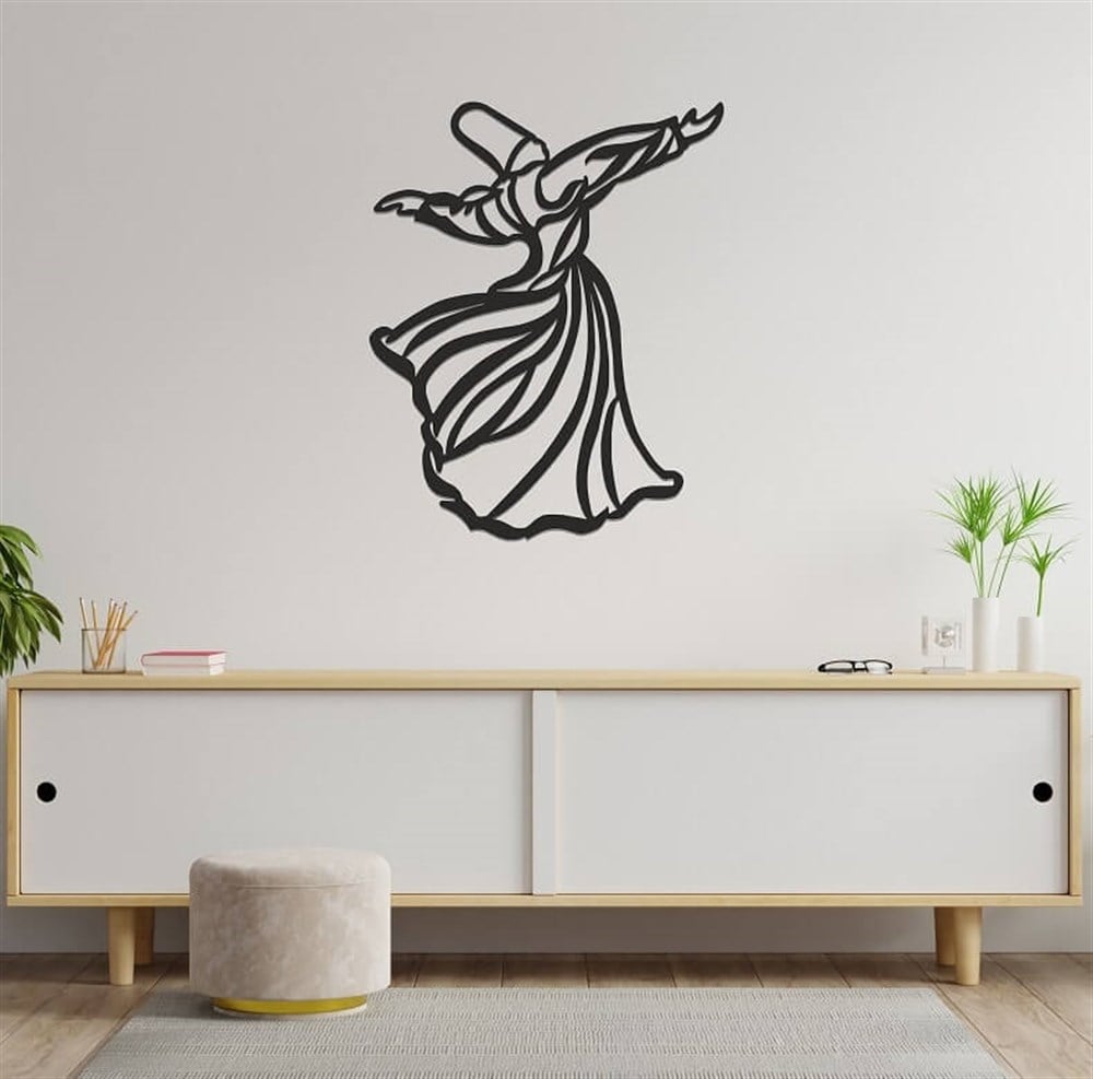 Lazer Kesim Dekor mdf Hediyelik Dekoratif Semazen