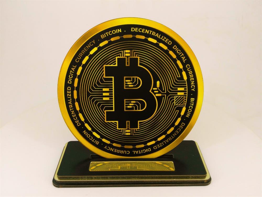 Bitcoin Para Kişiye Özel İsmli Masa Üzeri Dekor 15x15 cm