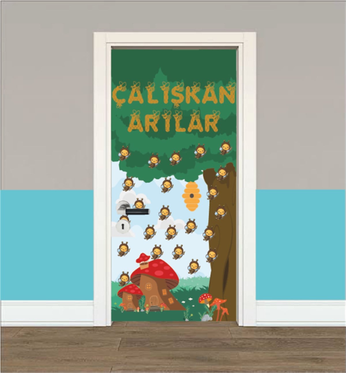 Anasınıfı Çalışkan Arılar Kapı Giydirme
