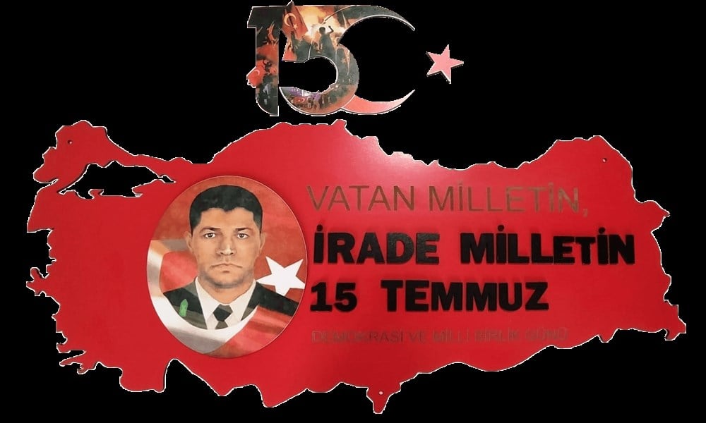 15 Temmuz Köşesi-Panosu Lazer Kesim Mdf