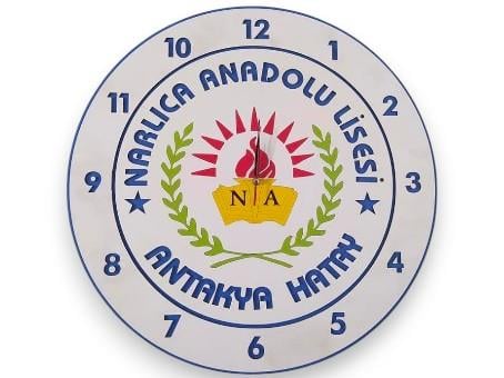 Okulekspres Okul Logosuna Özel Lazer Kesim Duvar Saati | MDF Hediyelik Dekoratif Saat | Sessiz Mekanizma