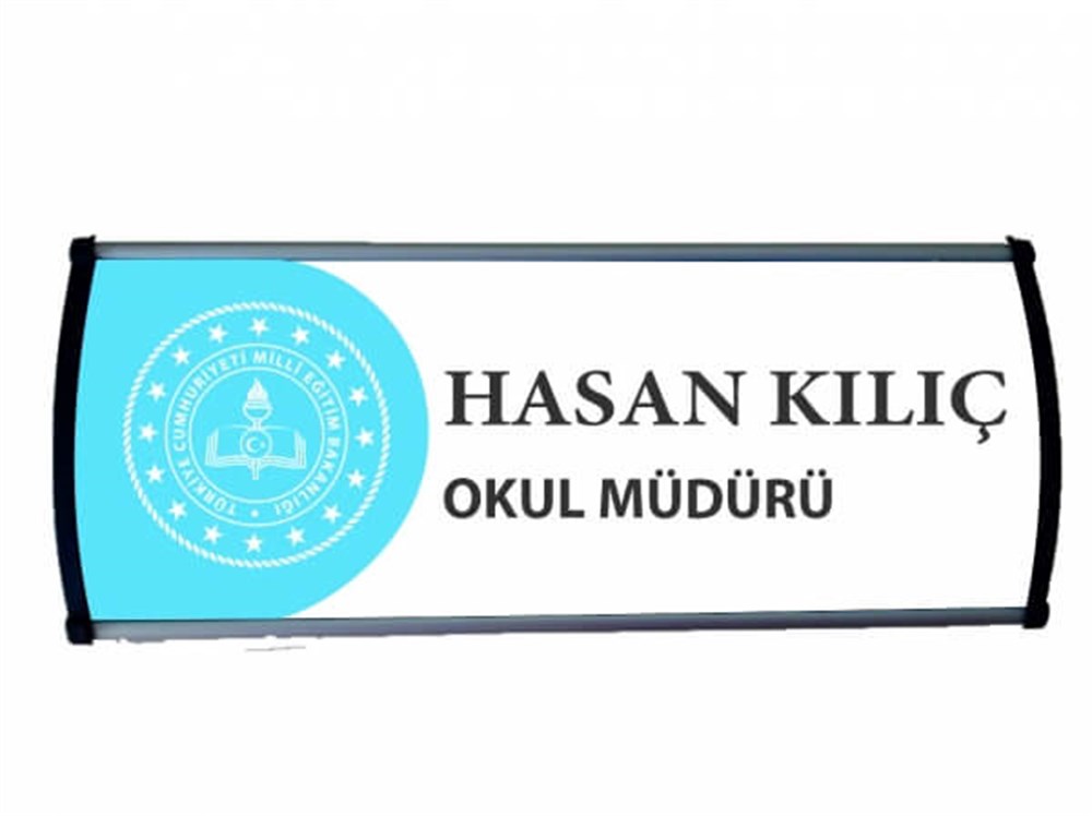 Değiştirilebilir İlkokul Sınıf Kapı İsimliği Aliminyum Tabela