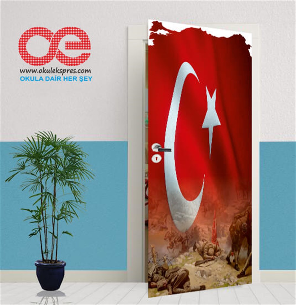 Bayrak Türkiye Harita Kapı Giydirme