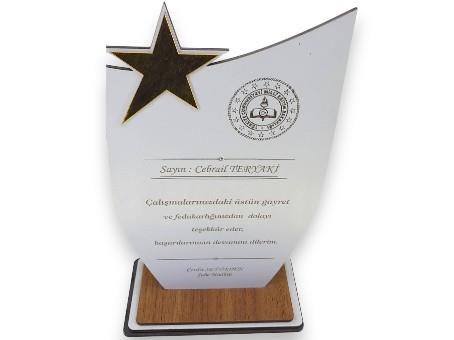 Okulekspres Kişiye Özel MDF Pleksi Detaylı Plaket | Ödül Töreni – Kurumsal – Öğretmen – Öğrenci – Anı Hediyesi