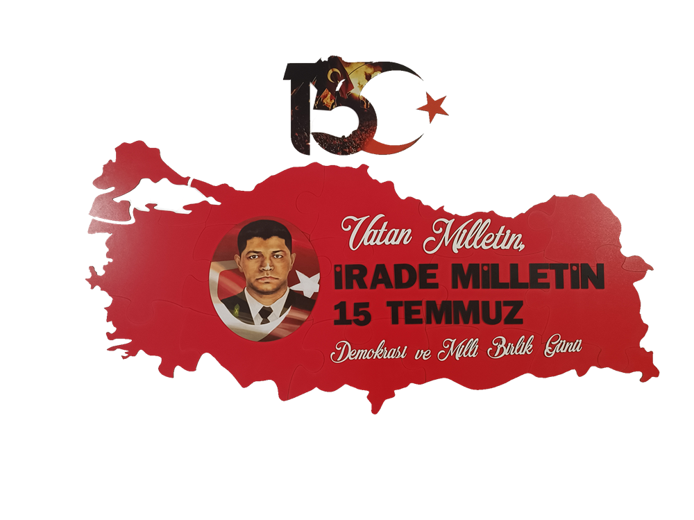 15 Temmuz Demokrasi Ve Milli Birlik Günü Köşesi-Panosu Lazer Kesim Mdf