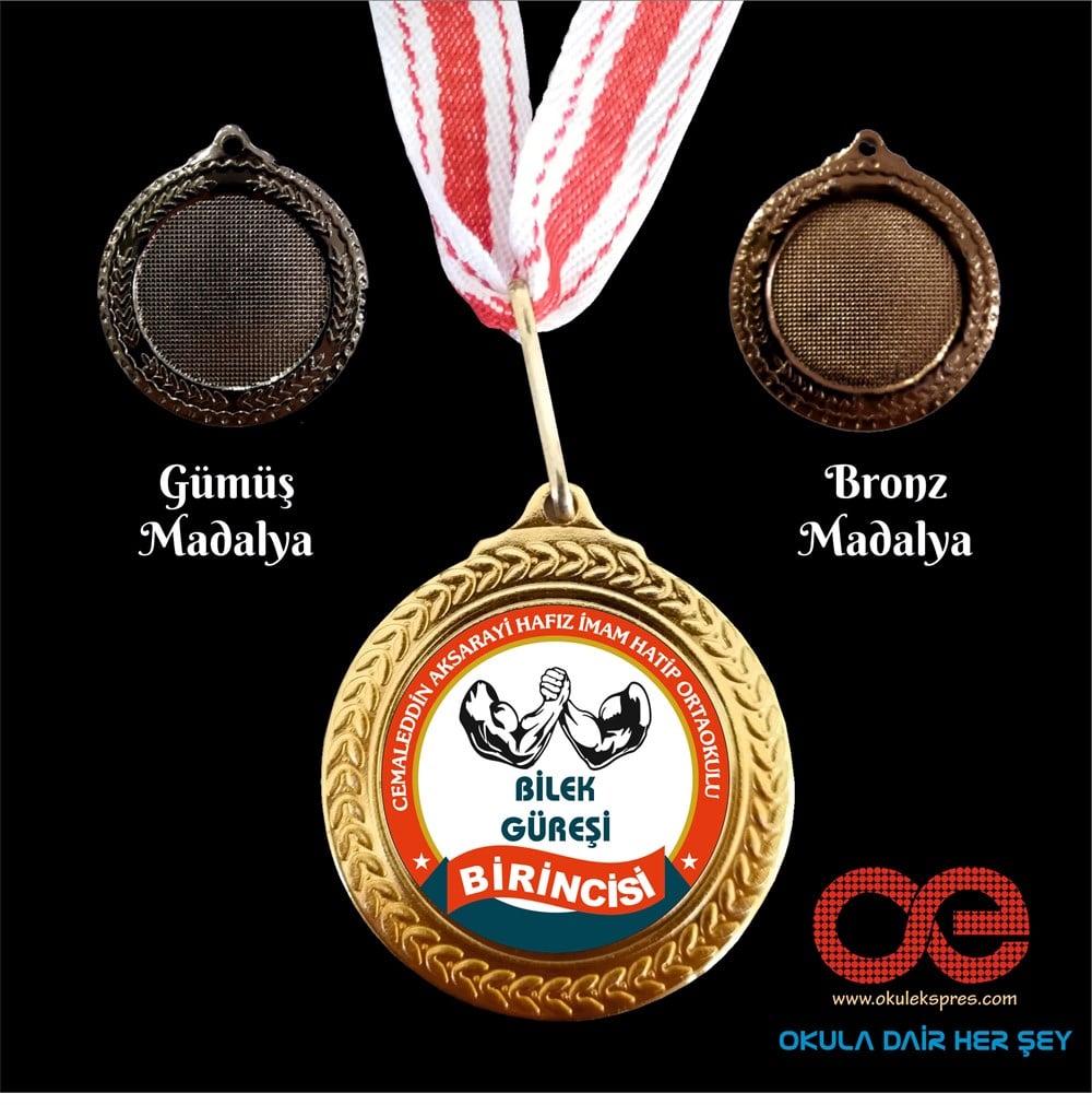 BİLEK GÜREŞİ  Dijital Baskılı Madalya  5,5 cm