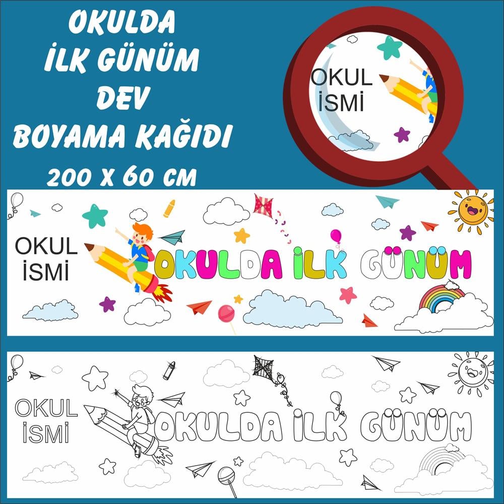 Rollart Okulda İlk Günüm Temalı Dev Boyama Kağıdı 
