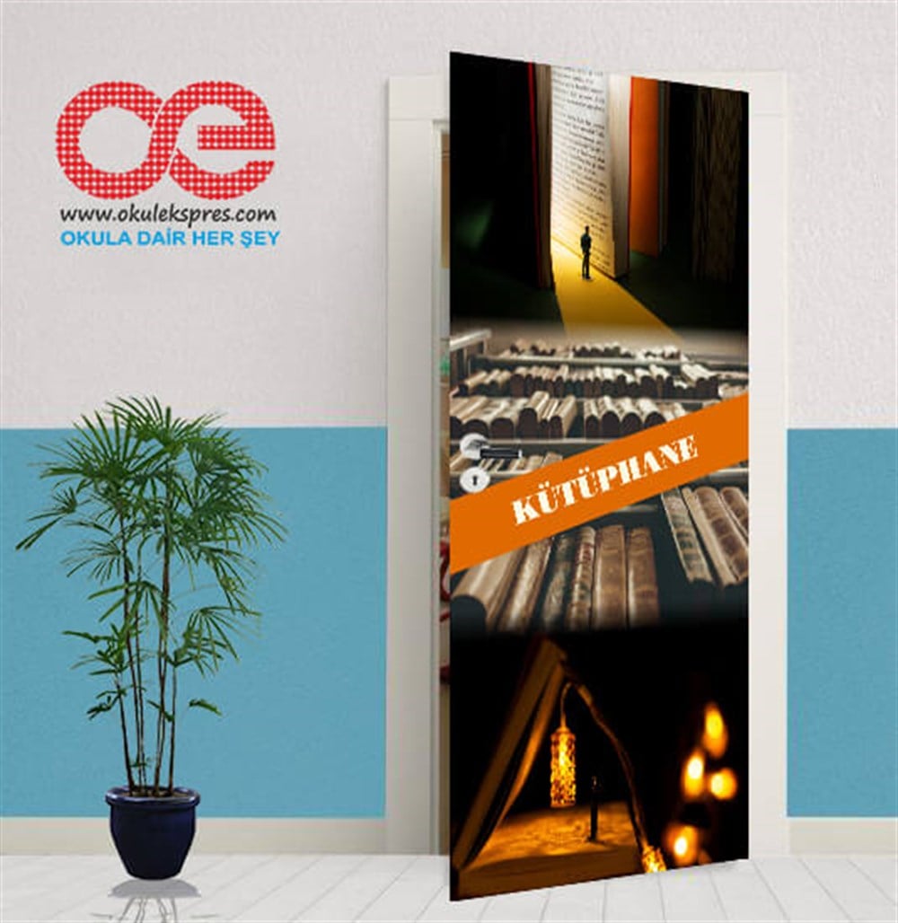 Kütüphane 6 Kitap Kapı Giydirme