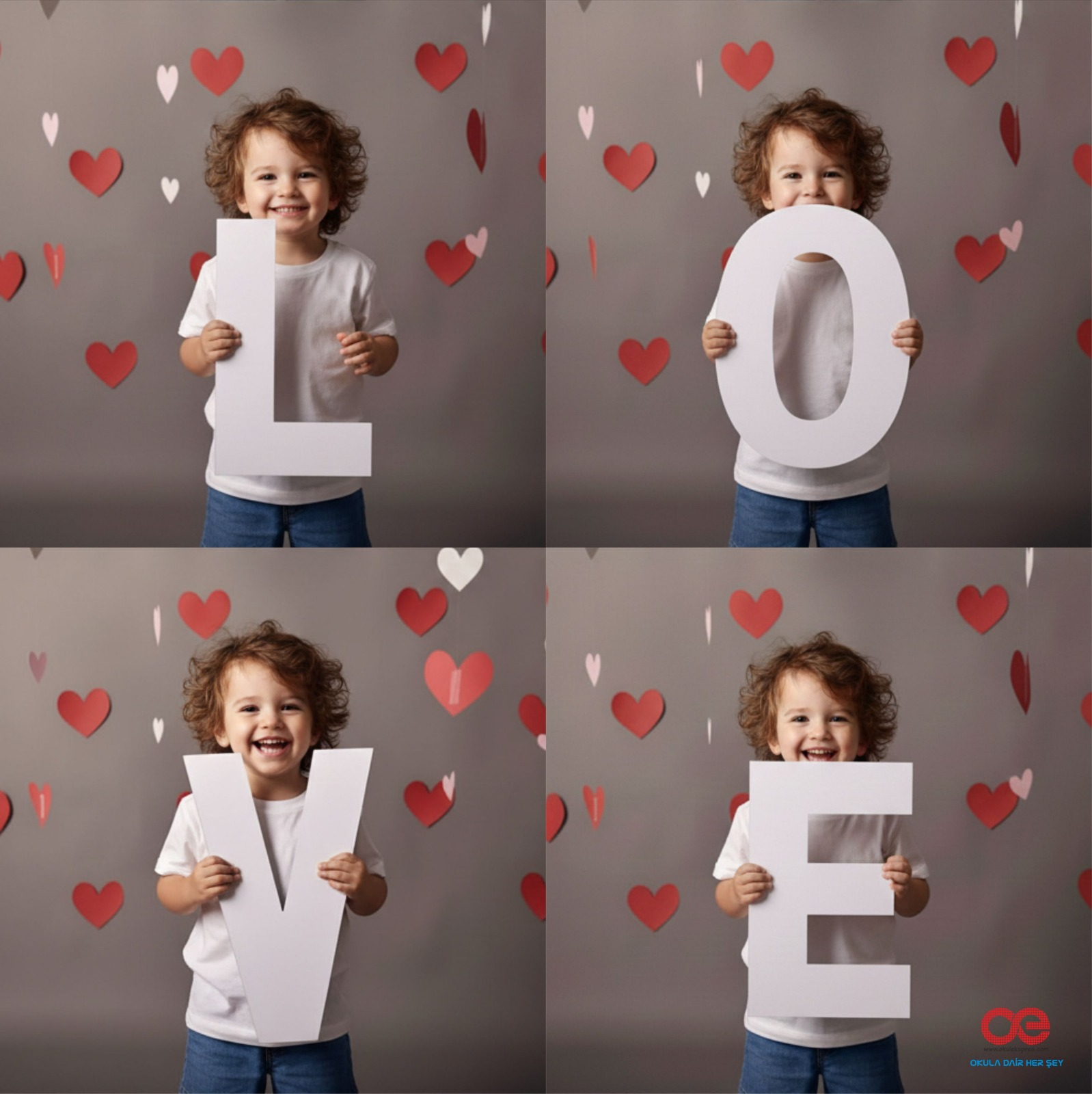 Okulekspres Ahşap Beyaz LOVE Dekor 