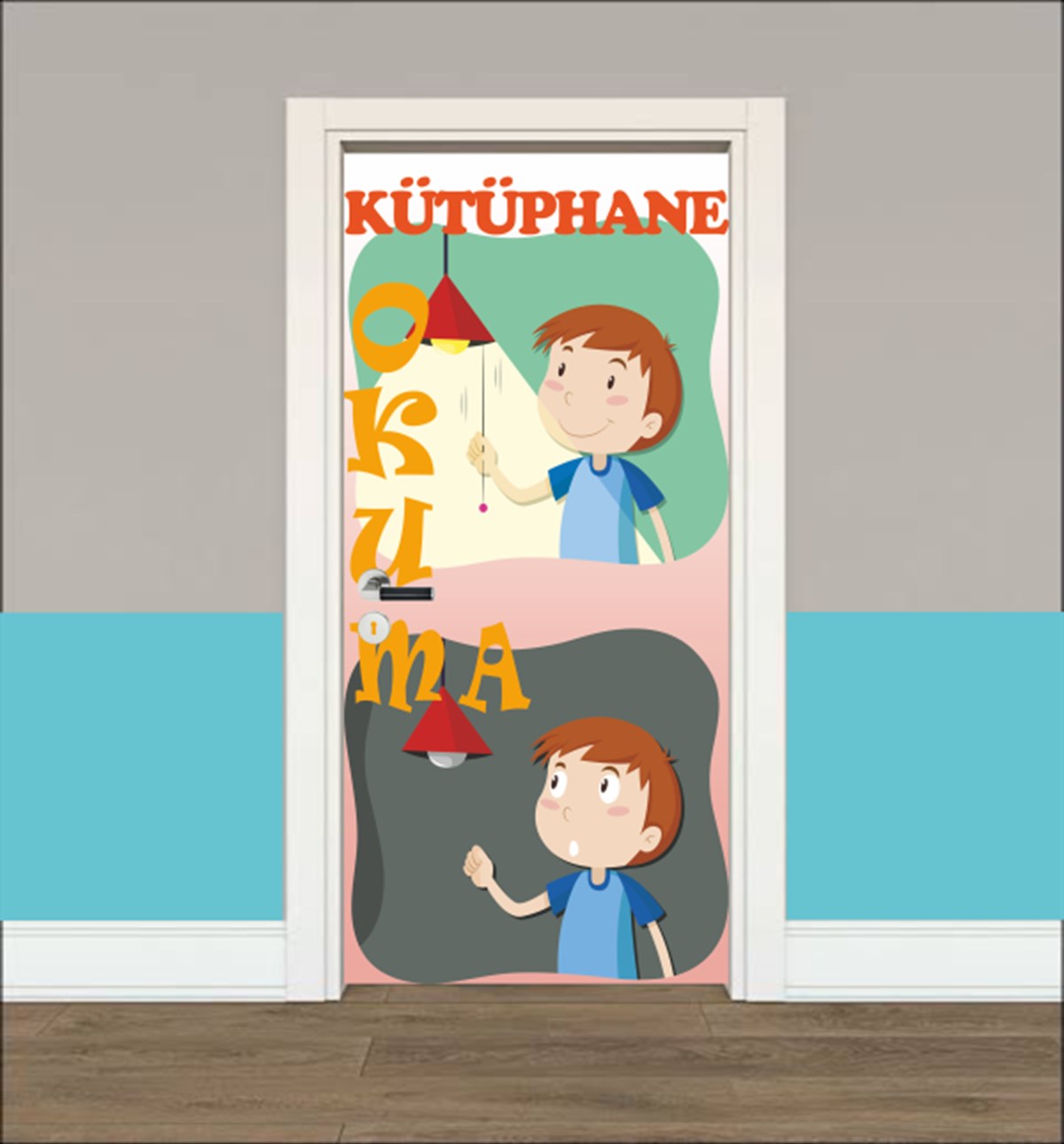Kütüphane 3 Kitap Kapı Giydirme