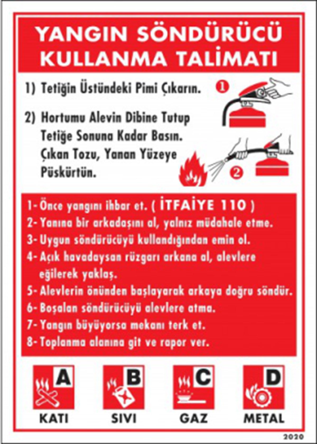 Yangın Söndürücü Kullanma Talimatı-2020