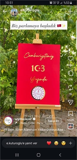 YAŞASIN CUMHURİYET Mdf yazı