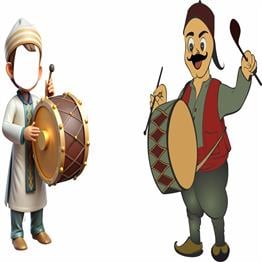 Okulekspres Özel Tasarım Ramazan Davulcu 2'li set   Fotoğraf Çekinmek için Maket  Hatıra  Fotoğraf Maketi 135* 70 