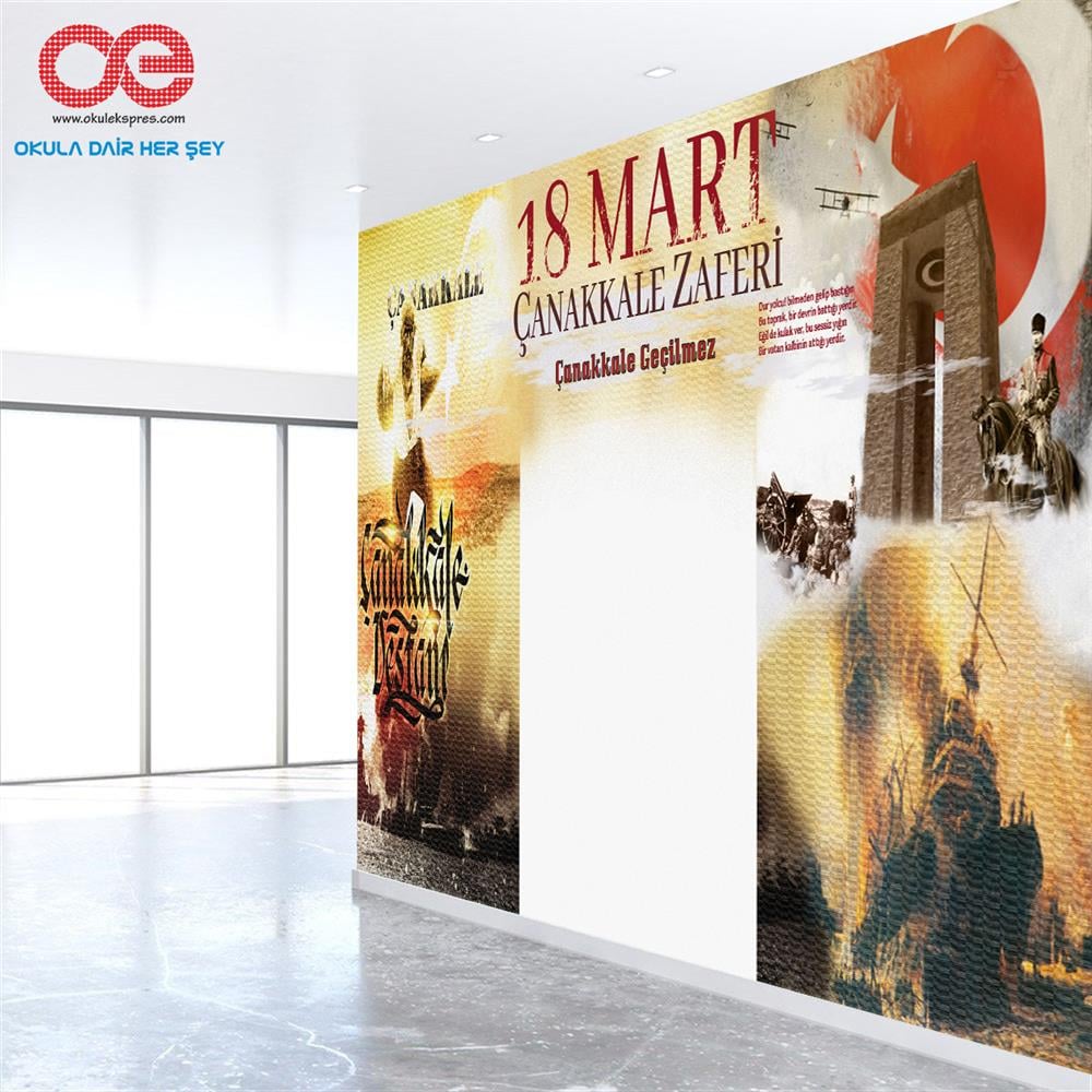3D ÇANAKKALE SİLİNEBİLİR ÖZEL ÖLÇÜ DUVAR KAĞIDI 2