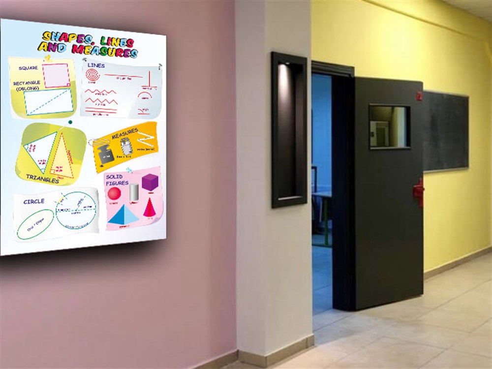 İngilizce Shapes. Lines And Measures Poster Afiş